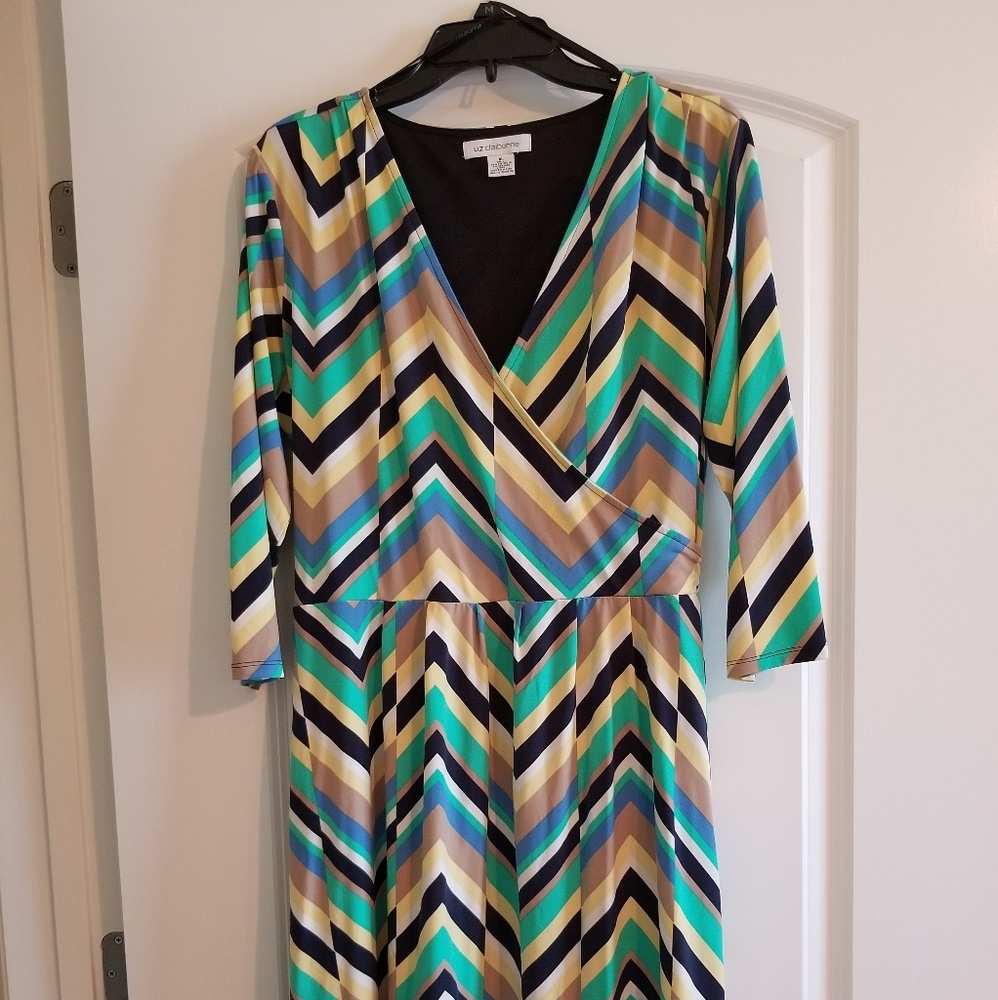 Liz Claiborne Chevron Faux Wrap Dress
